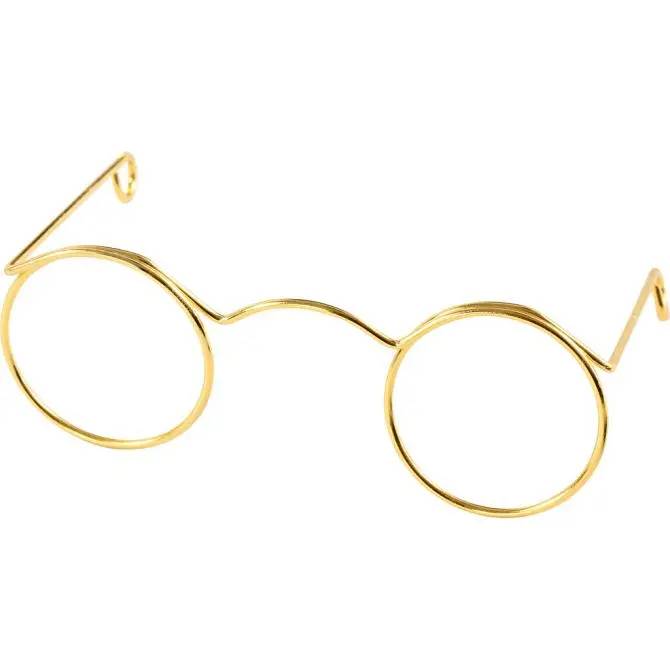Arany színű szemüveg amigurumi babákhoz 60mm