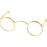 Arany színű szemüveg amigurumi babákhoz 60mm